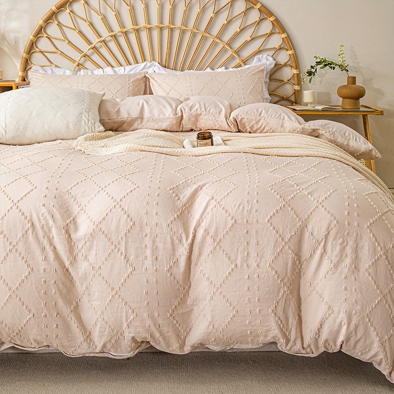 Duvet Cover Set 3Pc With Decorative Stitching For All Bedrooms