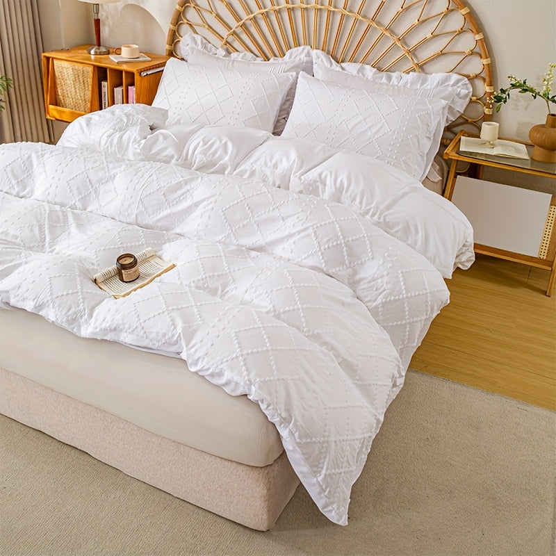 Duvet Cover Set 3Pc With Decorative Stitching For All Bedrooms