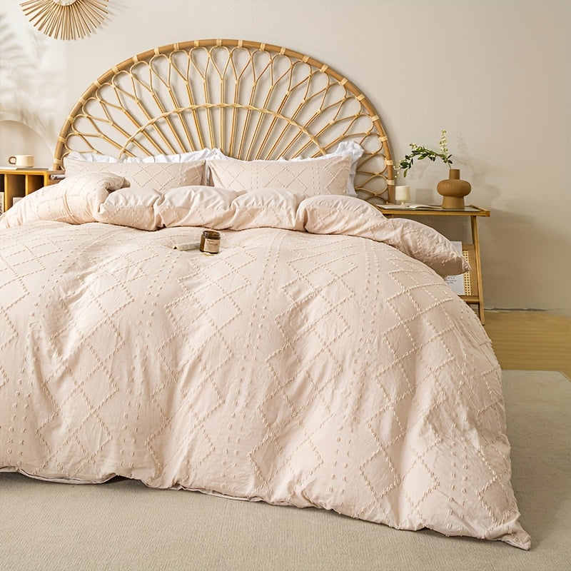 Duvet Cover Set 3Pc With Decorative Stitching For All Bedrooms