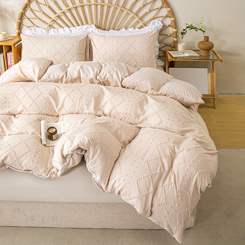 Duvet Cover Set 3Pc With Decorative Stitching For All Bedrooms