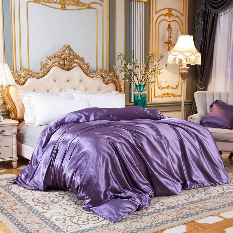 Xiao Qi Qi Satin Duvet Cover Solid Colour Rayon Lux Edition