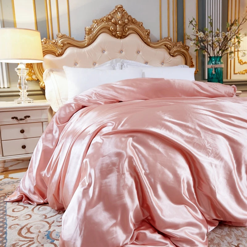 Xiao Qi Qi Satin Duvet Cover Solid Colour Rayon Lux Edition