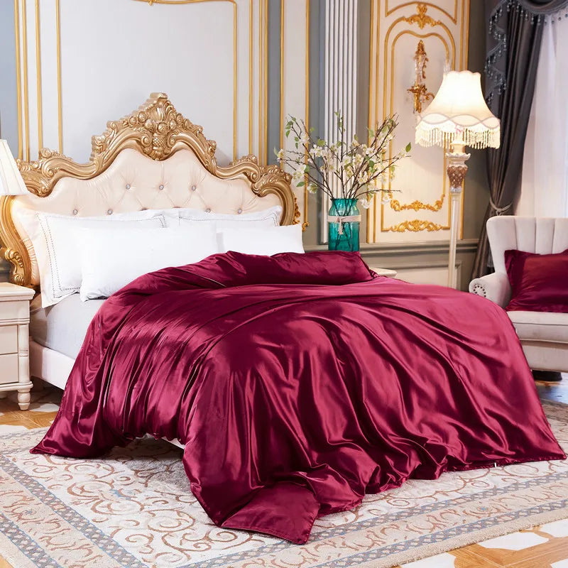 Xiao Qi Qi Satin Duvet Cover Solid Colour Rayon Lux Edition