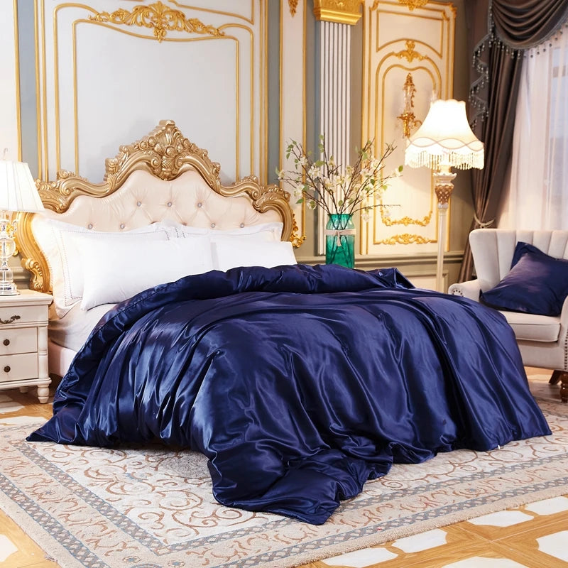 Xiao Qi Qi Satin Duvet Cover Solid Colour Rayon Lux Edition