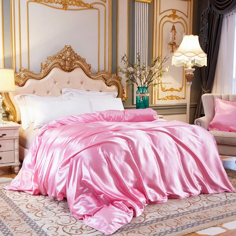 Xiao Qi Qi Satin Duvet Cover Solid Colour Rayon Lux Edition