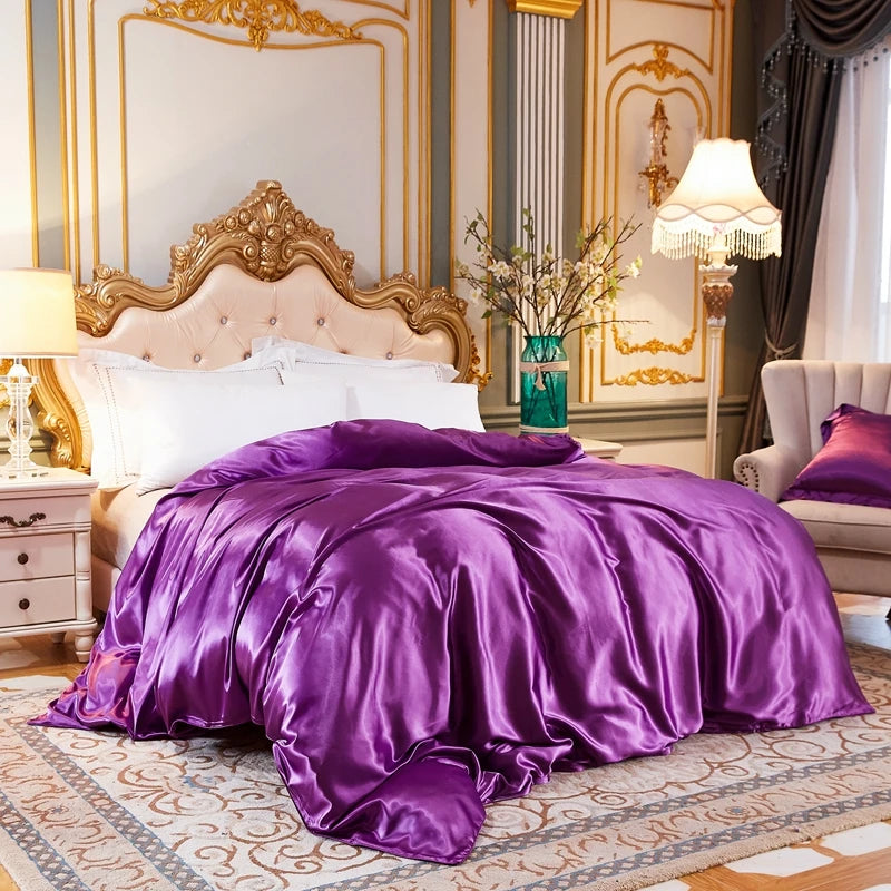 Xiao Qi Qi Satin Duvet Cover Solid Colour Rayon Lux Edition