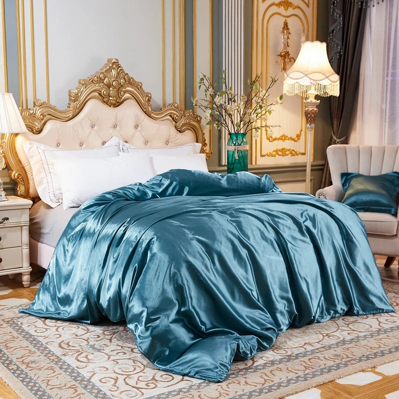 Xiao Qi Qi Satin Duvet Cover Solid Colour Rayon Lux Edition