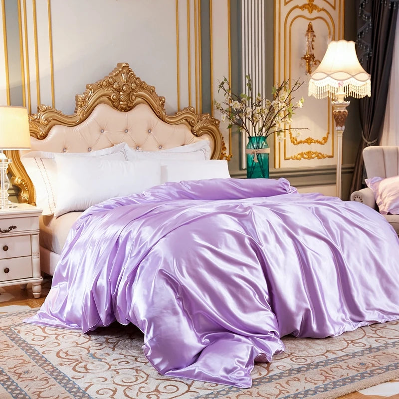 Xiao Qi Qi Satin Duvet Cover Solid Colour Rayon Lux Edition