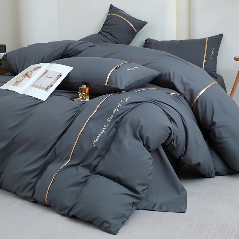 Elegant Embroidered Cotton Bedding Set