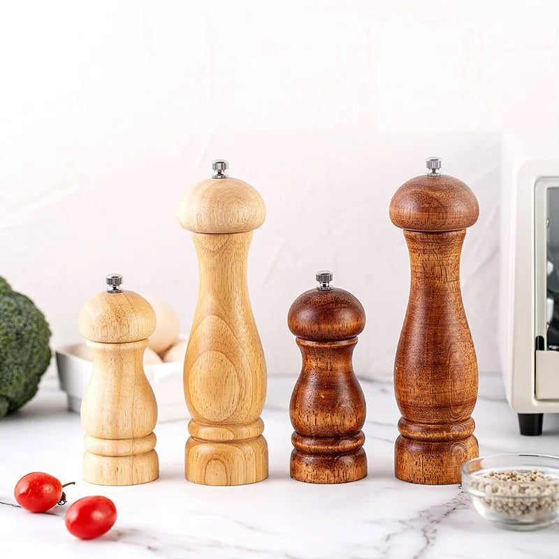 Oak Wood Salt & Pepper Mill | Manual Spice Grinder