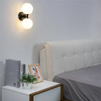 Double Headed LED G9 Wall Lamp Glass Black Gold Living Room Bedroom Decorative