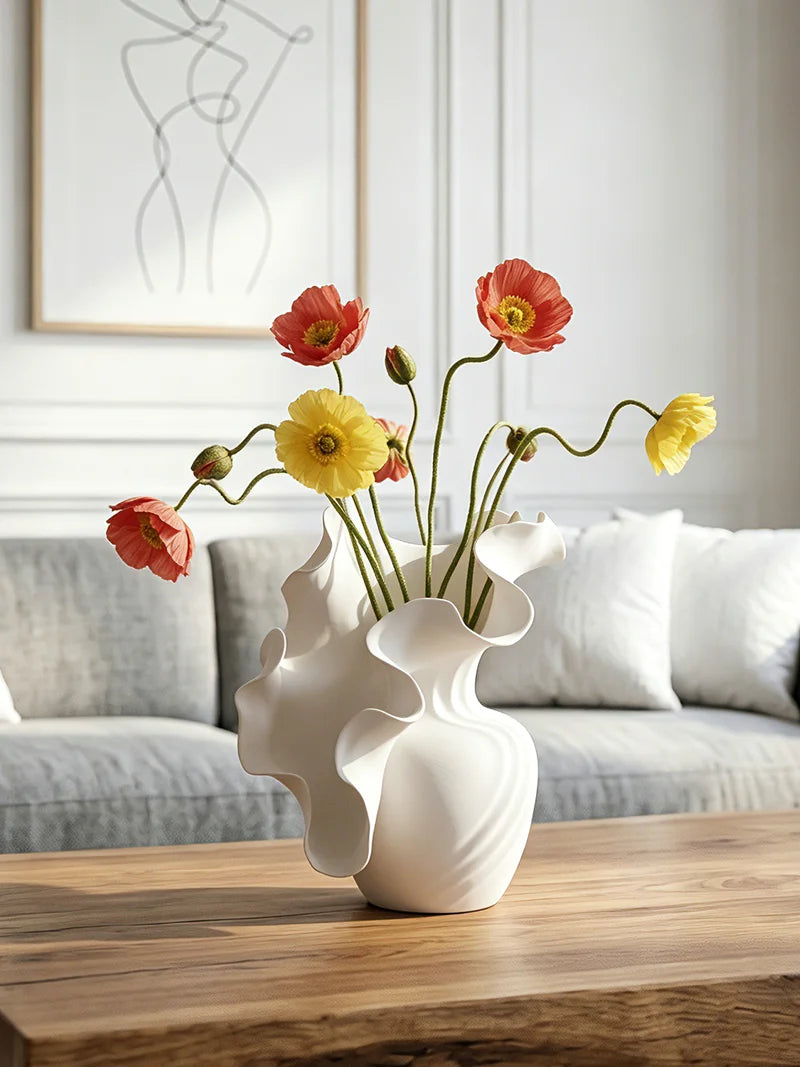 Sculptural Petal Porcelain Vase | Luxury Home Décor Statement Piece