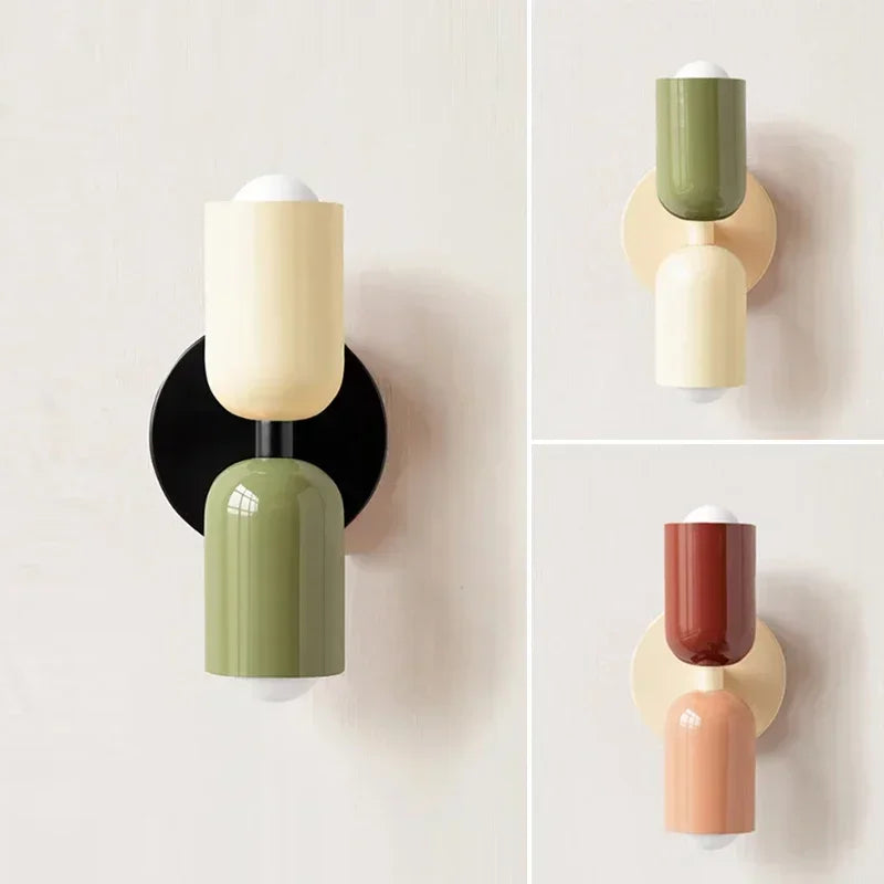 Macaron Wall Light | Nordic Bedside & Corridor Lamp | Colourful LED | E27