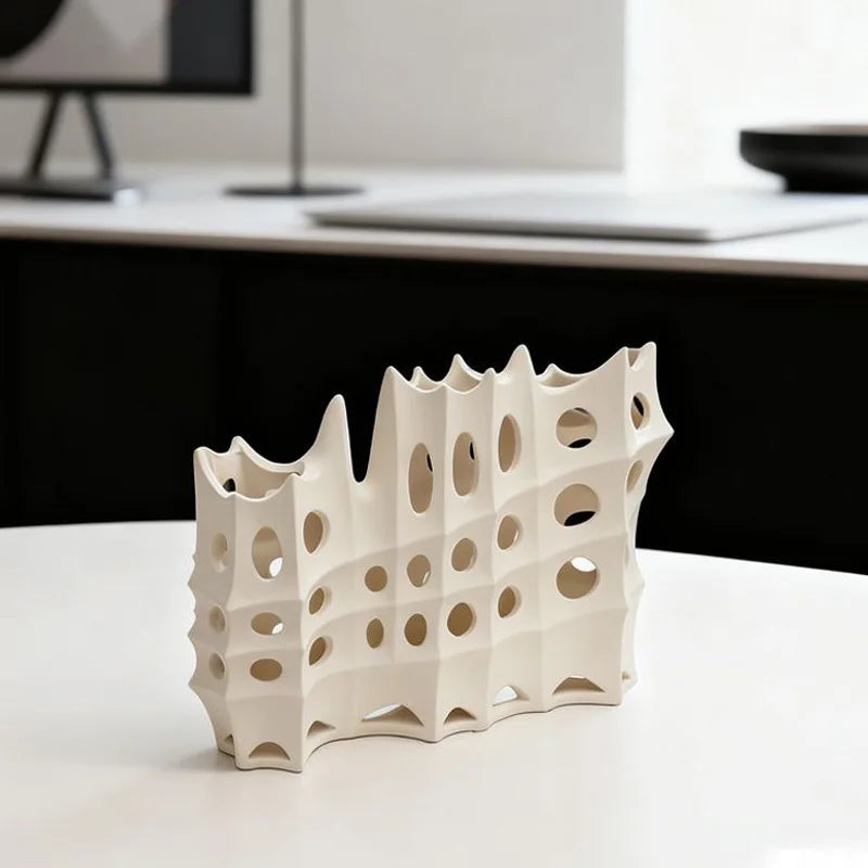 Hollow Composite Art Vase | Large Open-Form Luxury Décor