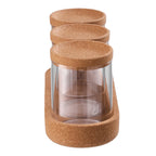 Voltsify 3Pcs Glass Storage Jar Set Dressing Table Dustproof Glass Jar Cosmetic Storage Box