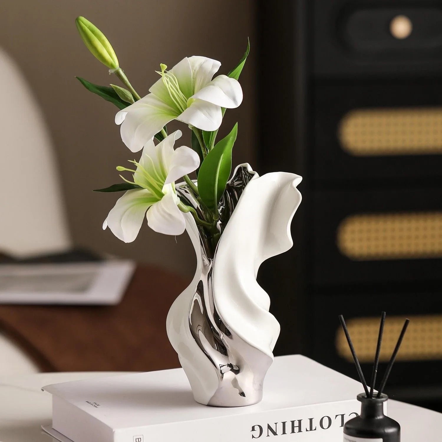 Artisan Black & White Ceramic Vase | Creative Luxury Home Décor