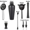 Premium Matte Black Cocktail Shaker Set For Home Bar 8 Piece Bartender Kit