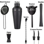 Premium Matte Black Cocktail Shaker Set For Home Bar 8 Piece Bartender Kit