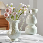 White Narrow-Neck Ceramic Vase | Ikebana-Inspired Luxury Home Décor