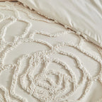 3D Rose Floral Tufted Duvet Cover Set – Luxury Microfibre Quilted Bedding Collection