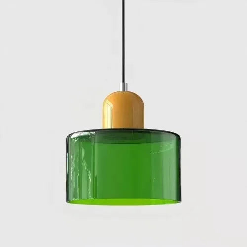 Artisan Stained Glass Pendant Light | Warm White LED | Pink, Orange, Green & White