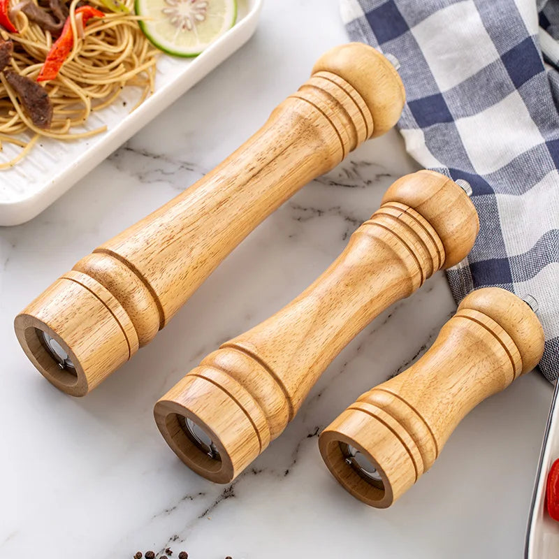 Oak Wood Salt & Pepper Mill | Manual Spice Grinder