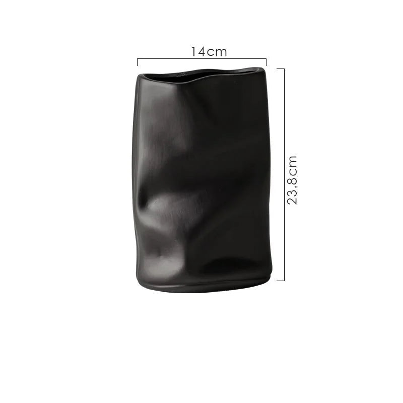 Graphic Black & White Ceramic Display Vase | Cabinet Luxury Home Décor