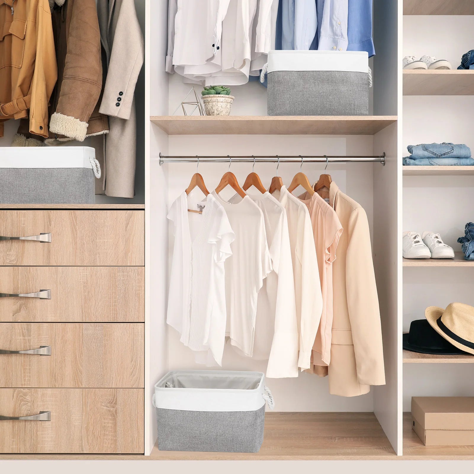 Storage Bins, Foldable Storage Cubes,Fabric Cubes Storage Basket, Decorative Storage Basket for Home, Shelves Organizers