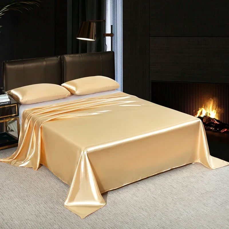 Cha Yu Paicn Satin Flat Sheet Rayon Twill Solid Colour Exclusive