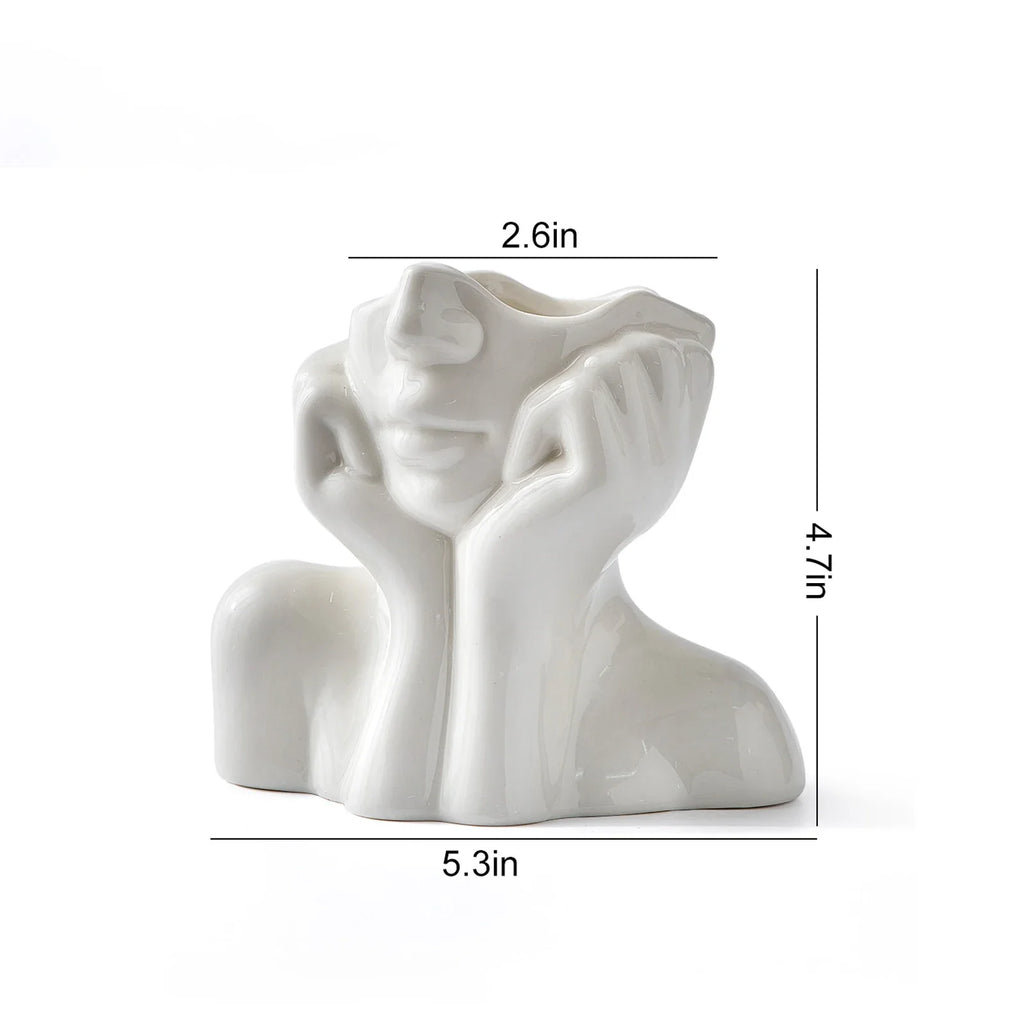 Elegant Ceramic Face Vases
