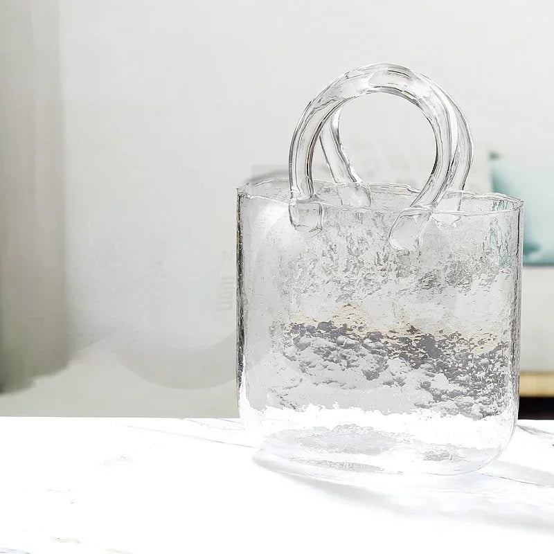 Designer Bag-Silhouette Glass Vase | Nordic Luxury Home Décor