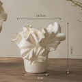 Retro Art Wide-Neck White Ceramic Vase | Vintage Luxury Home Décor