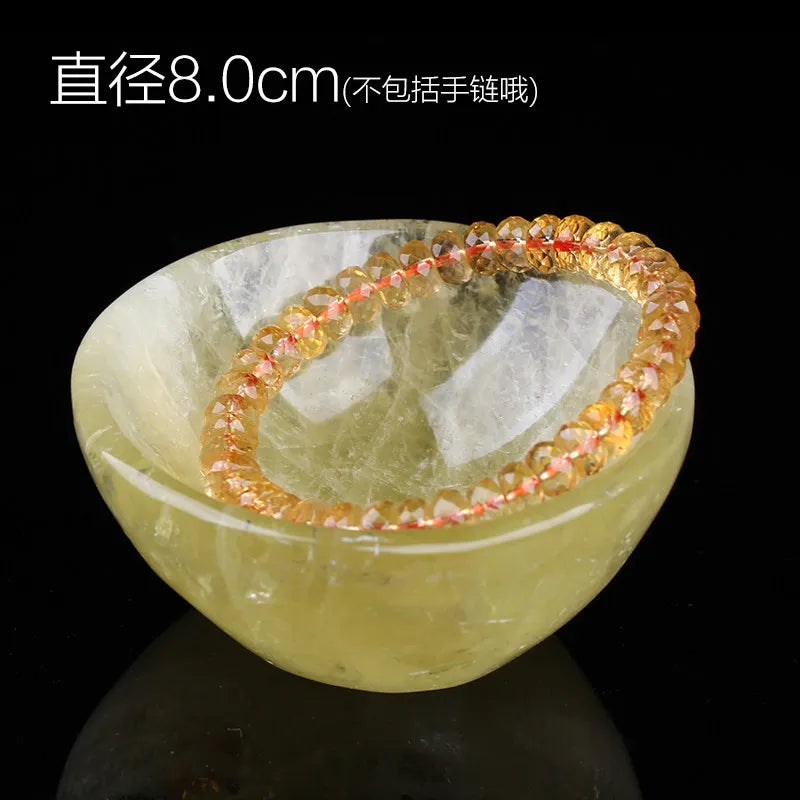 AmberLux Natural Yellow Crystal Stone Bowl Limited