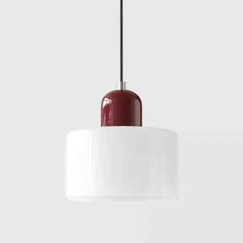 Artisan Stained Glass Pendant Light | Warm White LED | Pink, Orange, Green & White