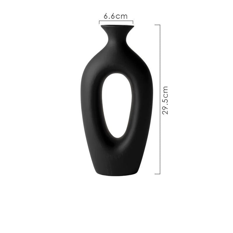 Monochrome Ceramic Statement Vase | Black & White Luxury Home Décor