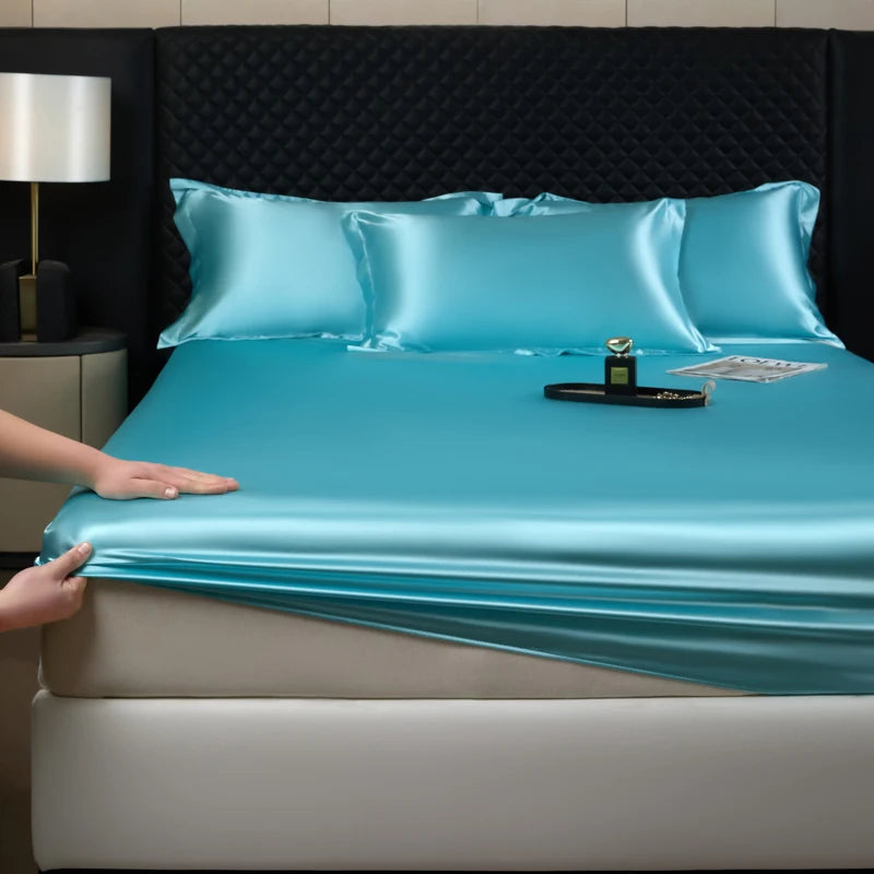 Lan Duo Mao Luxury Satin Fitted Sheet Elite Rayon Finish