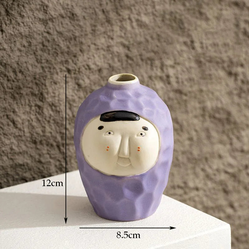 Hand-Drawn Dopamine Ceramic Vase | Joyful Home Décor & Children’s Room Accent