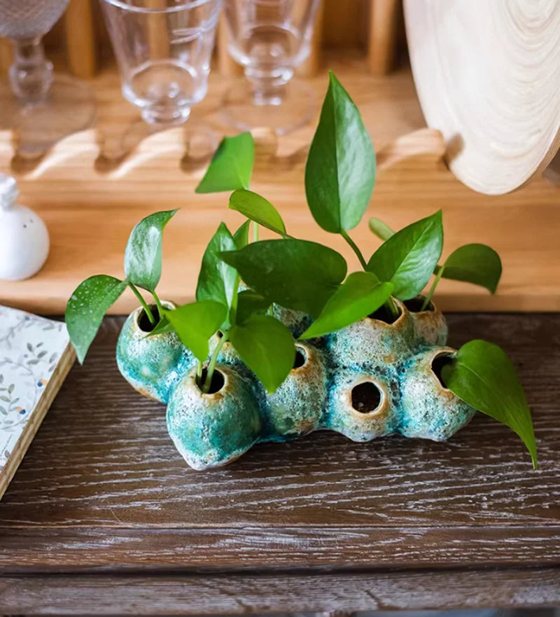 Zen Barnacle Pottery Vase | Wabi-Sabi Home Décor