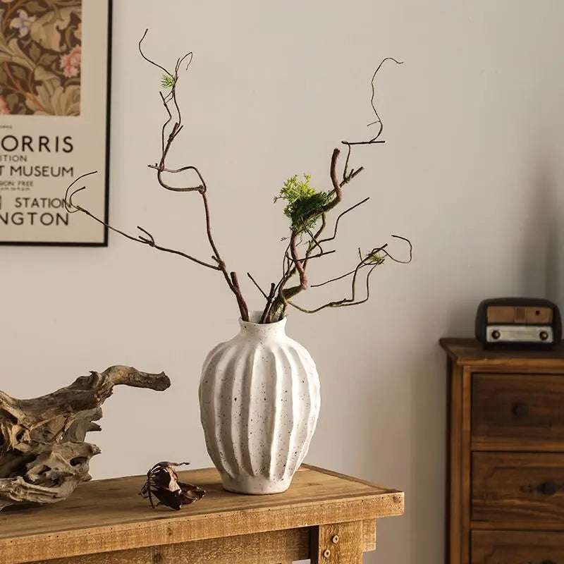 Handmade Matte Pottery Vase | Zen Retro Home Décor