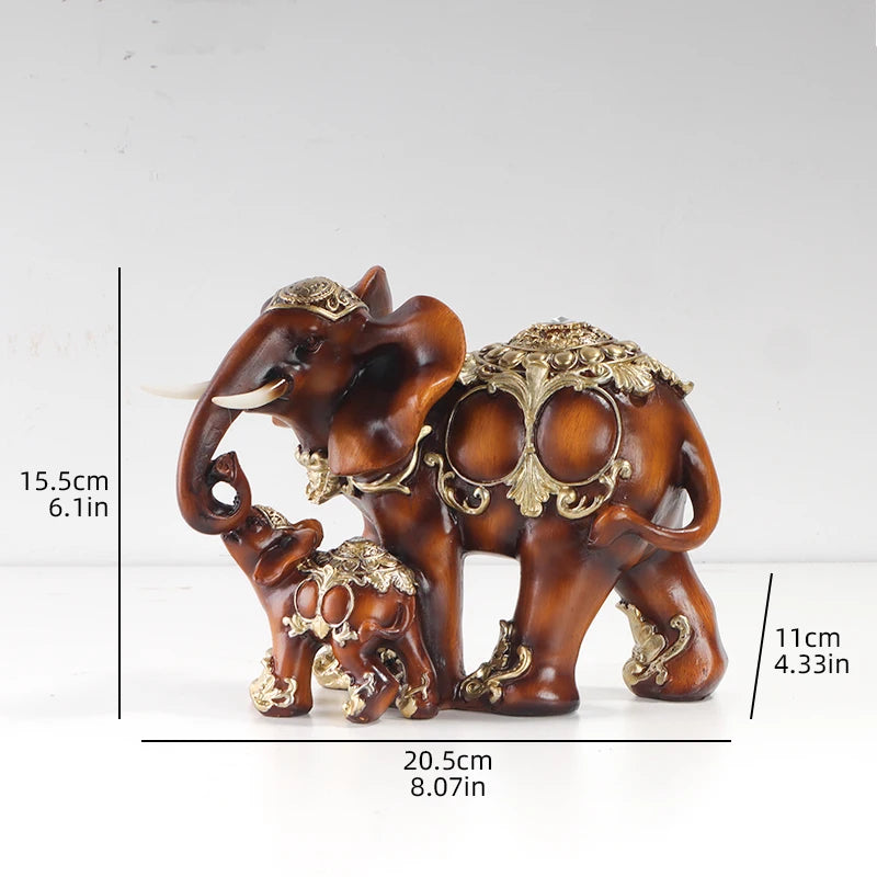 Mother & Child Elephant Sculpture | Luxury Southeast Asian Home Décor Statue