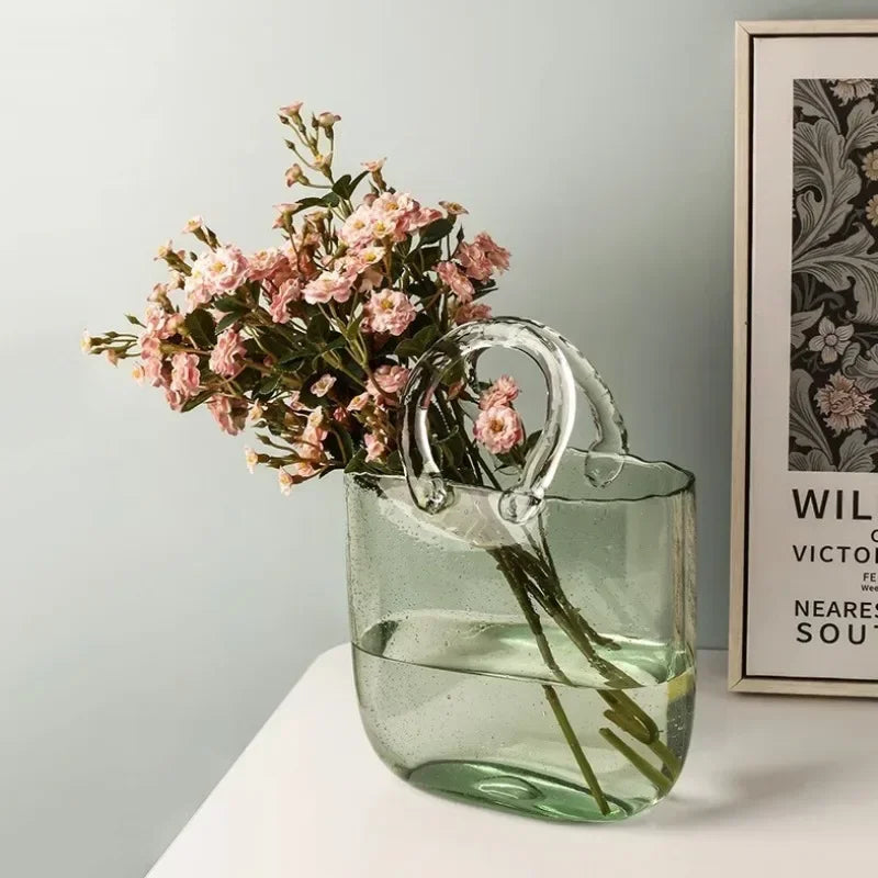 Designer Bag-Silhouette Glass Vase | Nordic Luxury Home Décor
