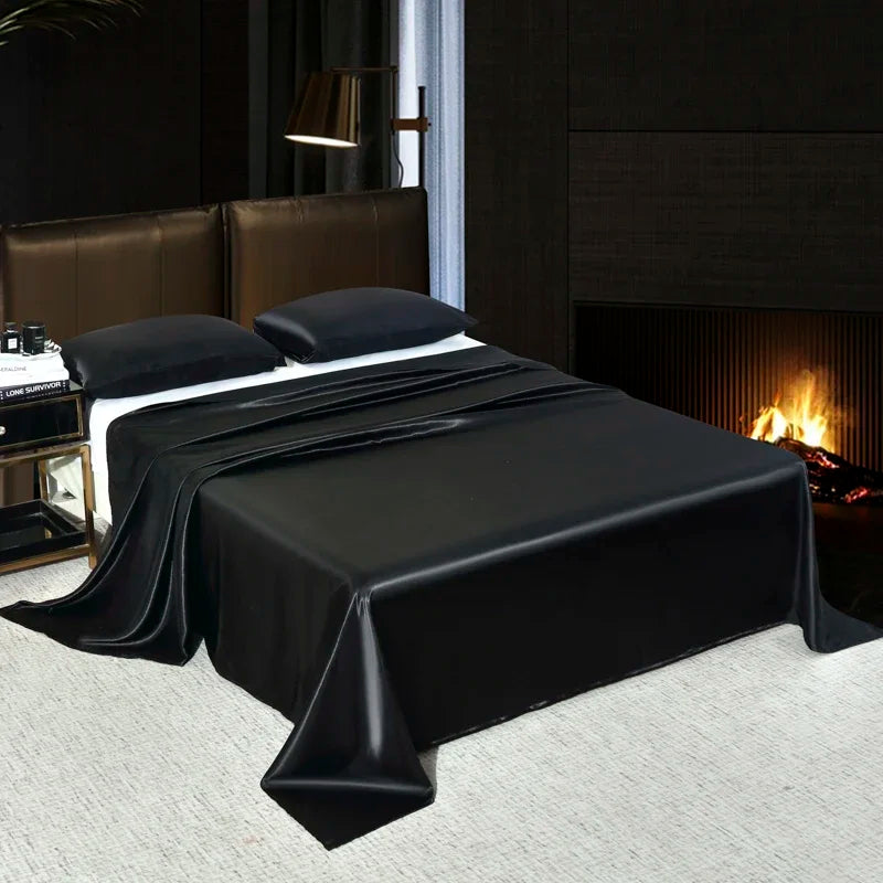 Cha Yu Paicn Satin Flat Sheet Rayon Twill Solid Colour Exclusive