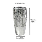 Minimalist Silver Ceramic Table Vase | Desk & Office Luxury Décor