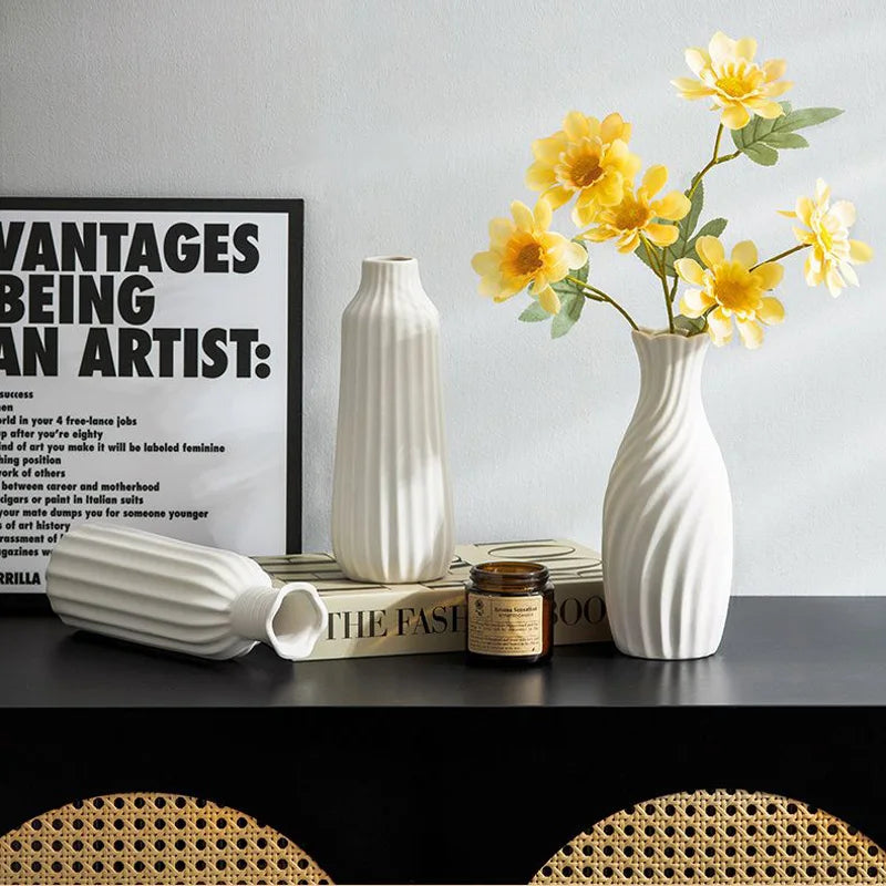 Pure White Ceramic Vase | Timeless Minimalist Home Décor