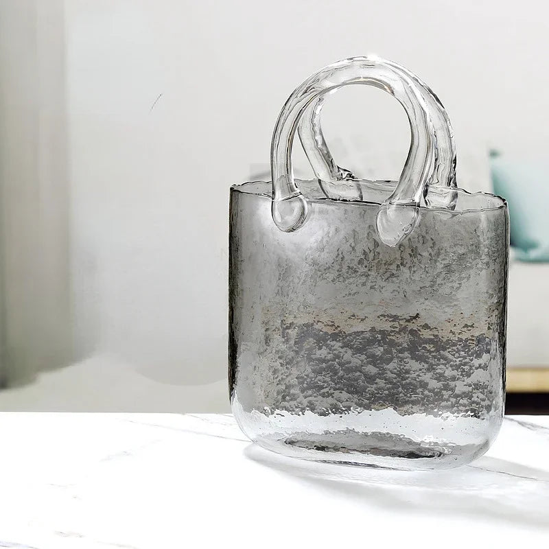 Designer Bag-Silhouette Glass Vase | Nordic Luxury Home Décor