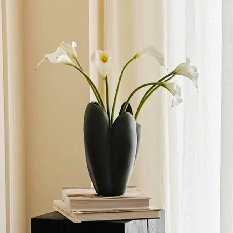 Frosted Lotus Ceramic Vase | Artisan Chinese Home Décor