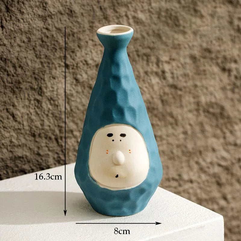 Hand-Drawn Dopamine Ceramic Vase | Joyful Home Décor & Children’s Room Accent