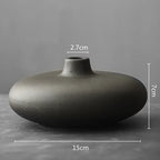 Ceramic Flat-Mouth Vase | Sculptural Porcelain Vessel for Luxury Floral Arrangements