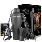 Premium Matte Black Cocktail Shaker Set For Home Bar 8 Piece Bartender Kit