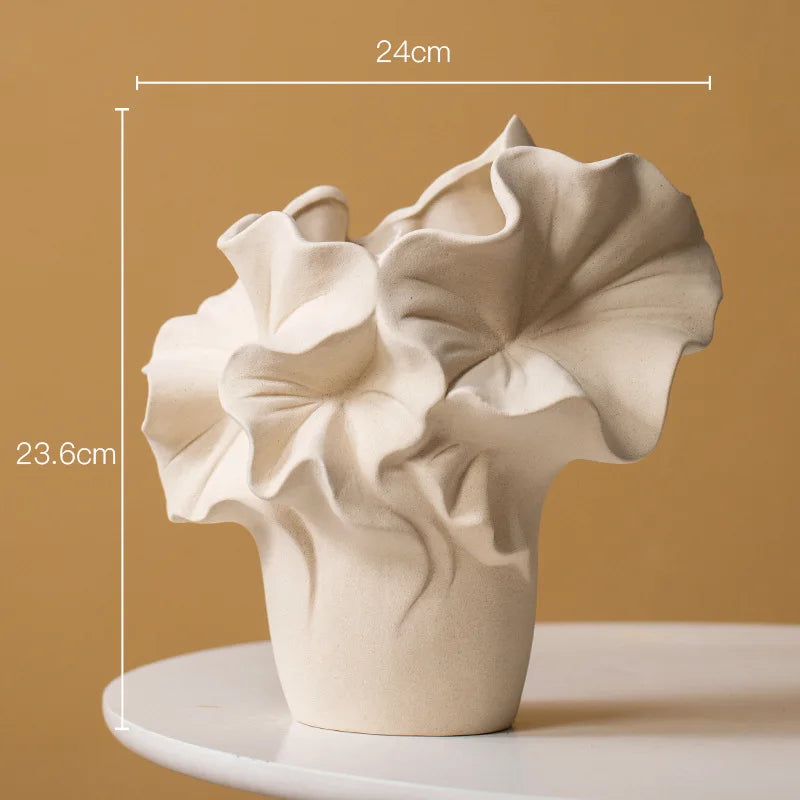 Handmade Petal Pleats Vase | Artisan Pottery Vessel for Luxury Interiors